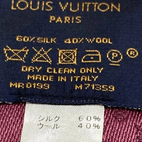 LOUIS VUITTON Shawl Monogram Purple -Scarf Silk Wool 463-081525 - Picture 8 of 8